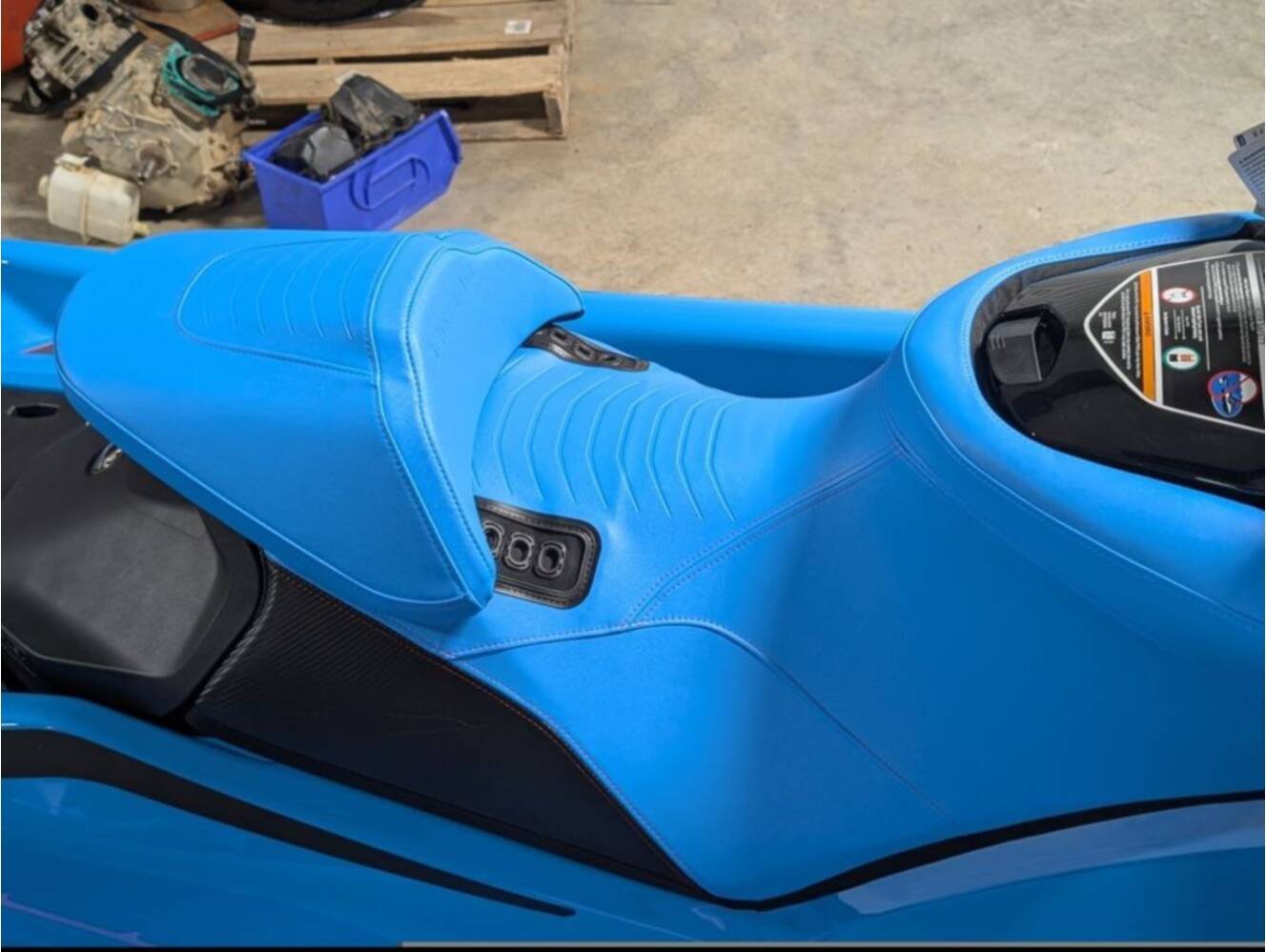 A photo of this 2026 Sea-Doo RXP-X 325 Tech, BRP Premium A, iBR Gulfstream Blue P