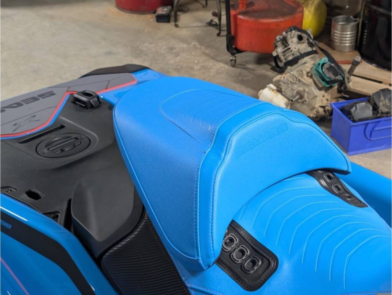 A photo of this 2026 Sea-Doo RXP-X 325 Tech, BRP Premium A, iBR Gulfstream Blue P