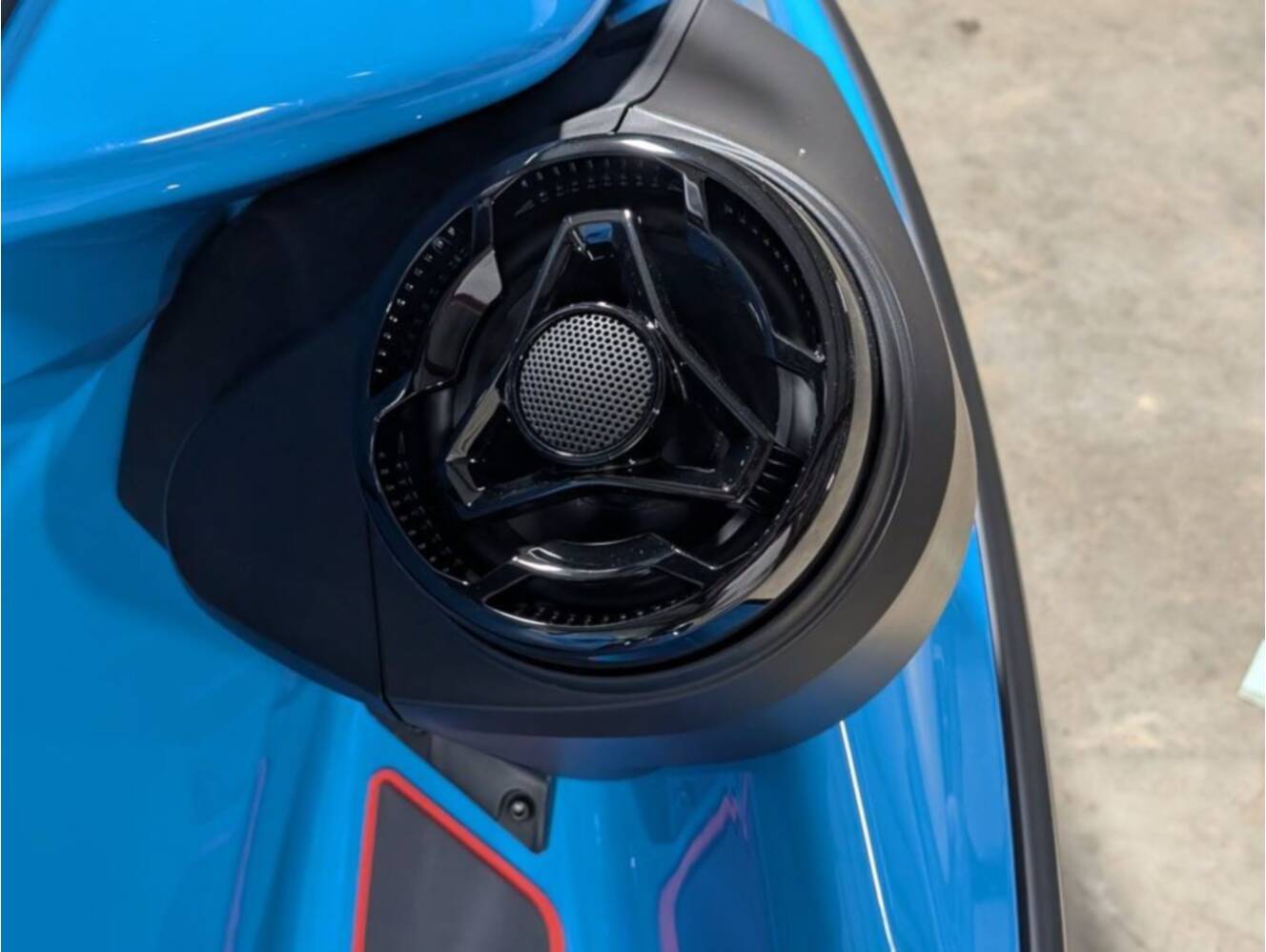 A photo of this 2026 Sea-Doo RXP-X 325 Tech, BRP Premium A, iBR Gulfstream Blue P