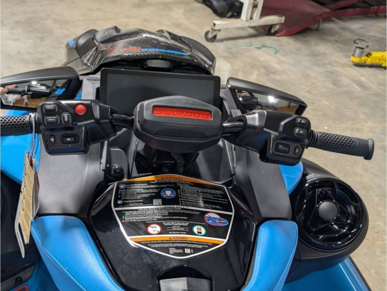 A photo of this 2026 Sea-Doo RXP-X 325 Tech, BRP Premium A, iBR Gulfstream Blue P