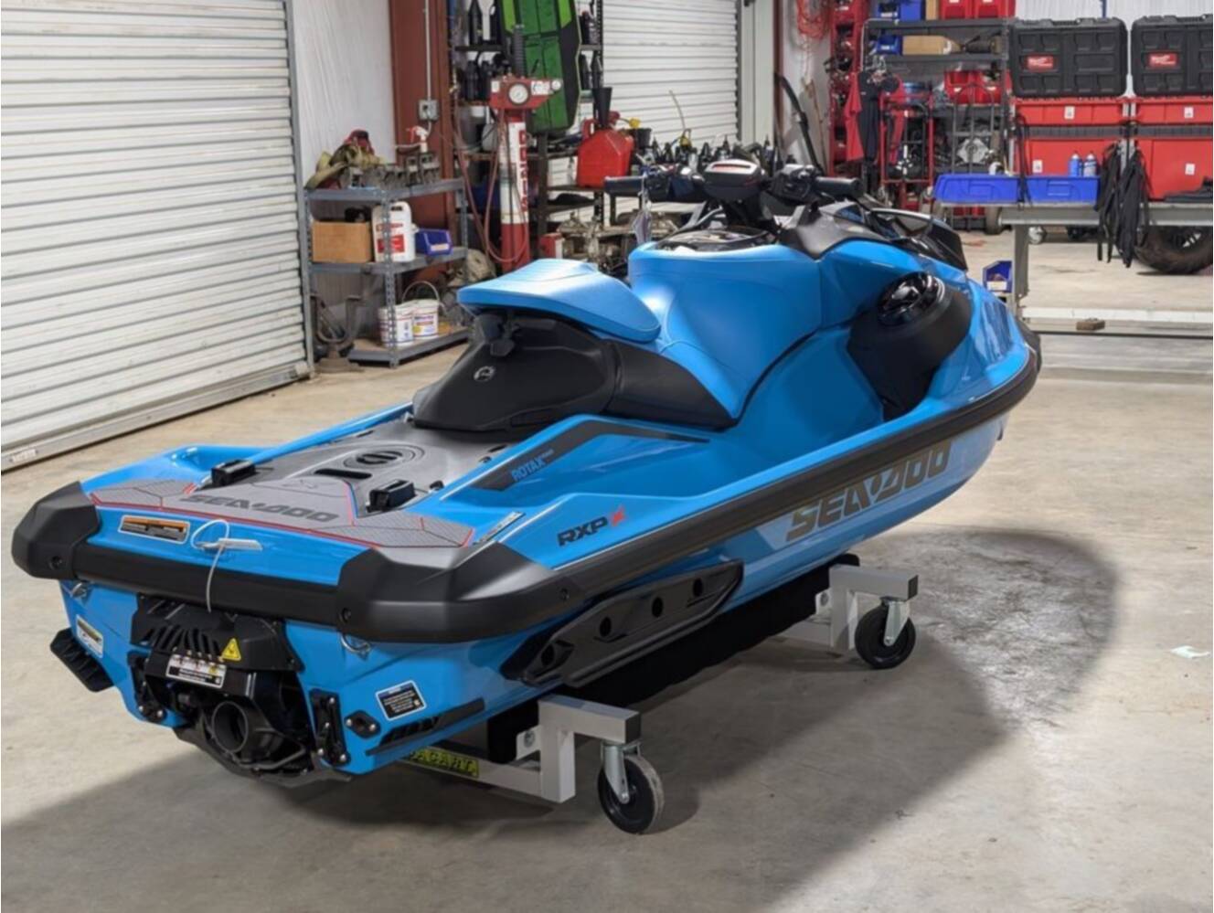 A photo of this 2026 Sea-Doo RXP-X 325 Tech, BRP Premium A, iBR Gulfstream Blue P