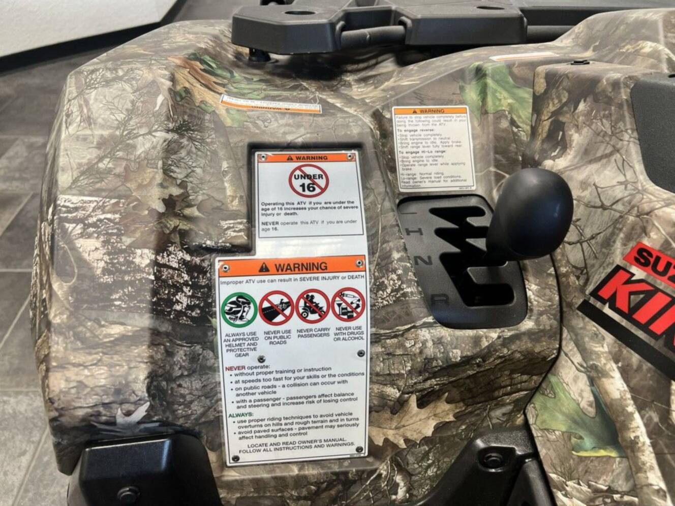A photo of this 2025 Suzuki KingQuad 500AXi Power Steering SE Camo
