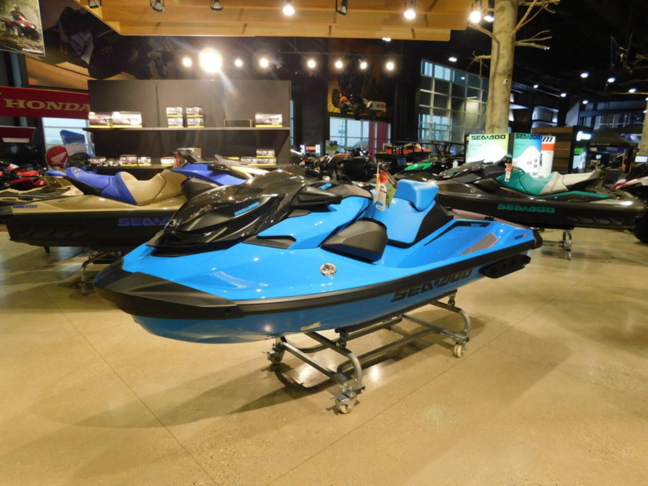 A photo of this 2026 Sea-Doo RXP-X 325 iBR Gulfstream Blue Premium