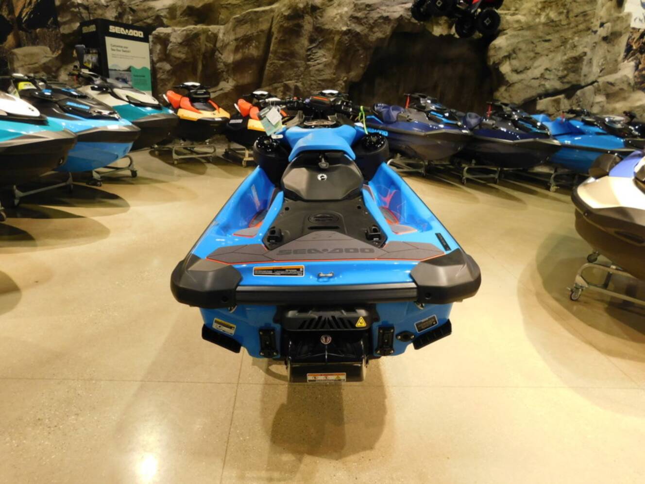A photo of this 2026 Sea-Doo RXP-X 325 iBR Gulfstream Blue Premium