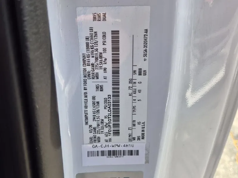2020 FORD F550