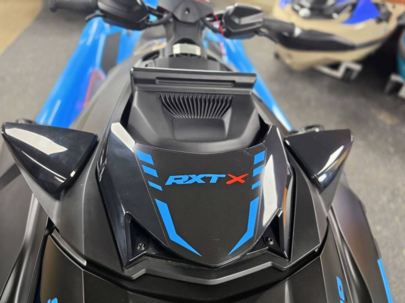 A photo of this 2026 Sea-Doo RXT-X 325 Gulfstream Blue Premium