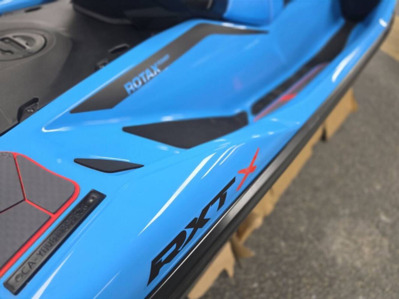 A photo of this 2026 Sea-Doo RXT-X 325 Gulfstream Blue Premium
