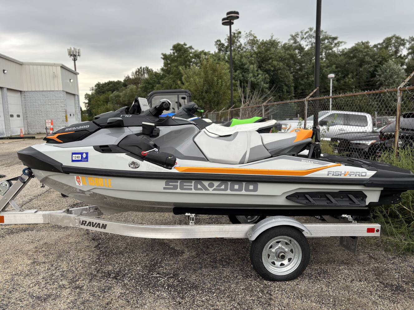 A photo of this 2023 Sea-Doo FISH PRO TROPHY 170 W/SOUND WITH TRAILER
