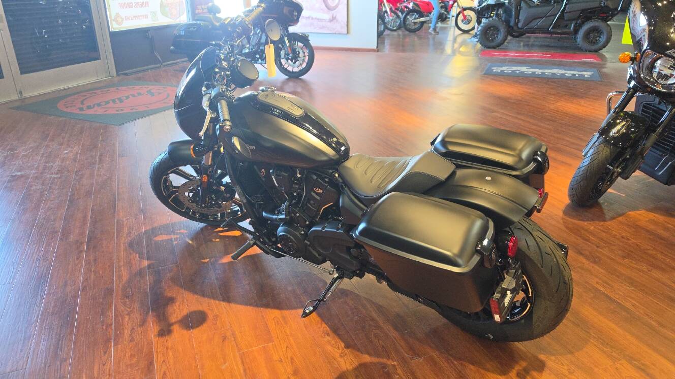 A photo of this 2026 Indian SPORT SCOUT RT, ONYX BLACK SMOKE, 49ST