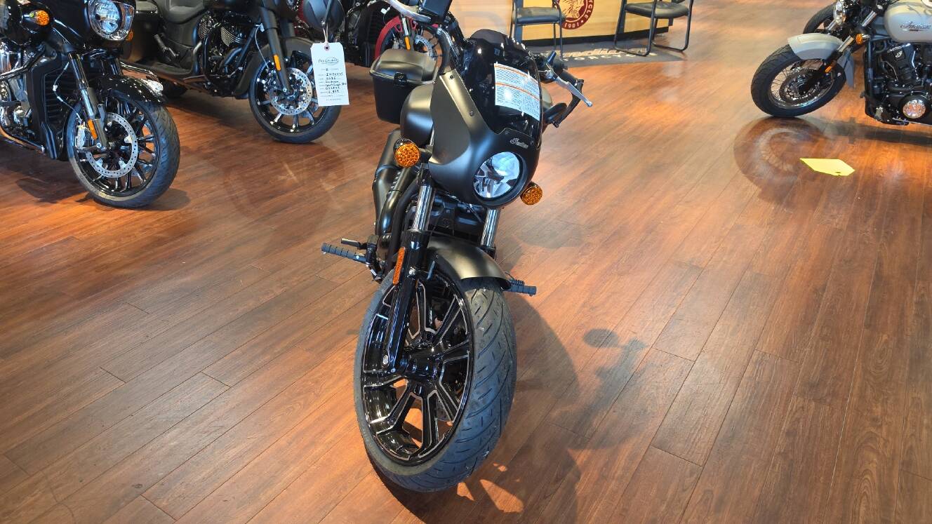 A photo of this 2026 Indian SPORT SCOUT RT, ONYX BLACK SMOKE, 49ST