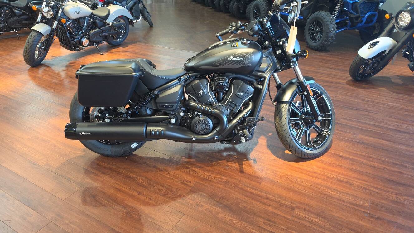 A photo of this 2026 Indian SPORT SCOUT RT, ONYX BLACK SMOKE, 49ST