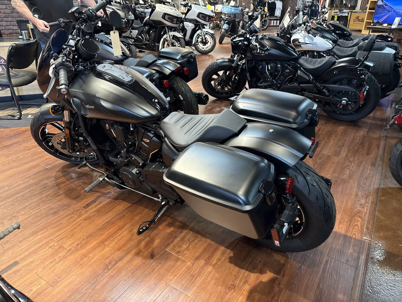 A photo of this 2026 Indian SPORT SCOUT RT, ONYX BLACK SMOKE, 49ST