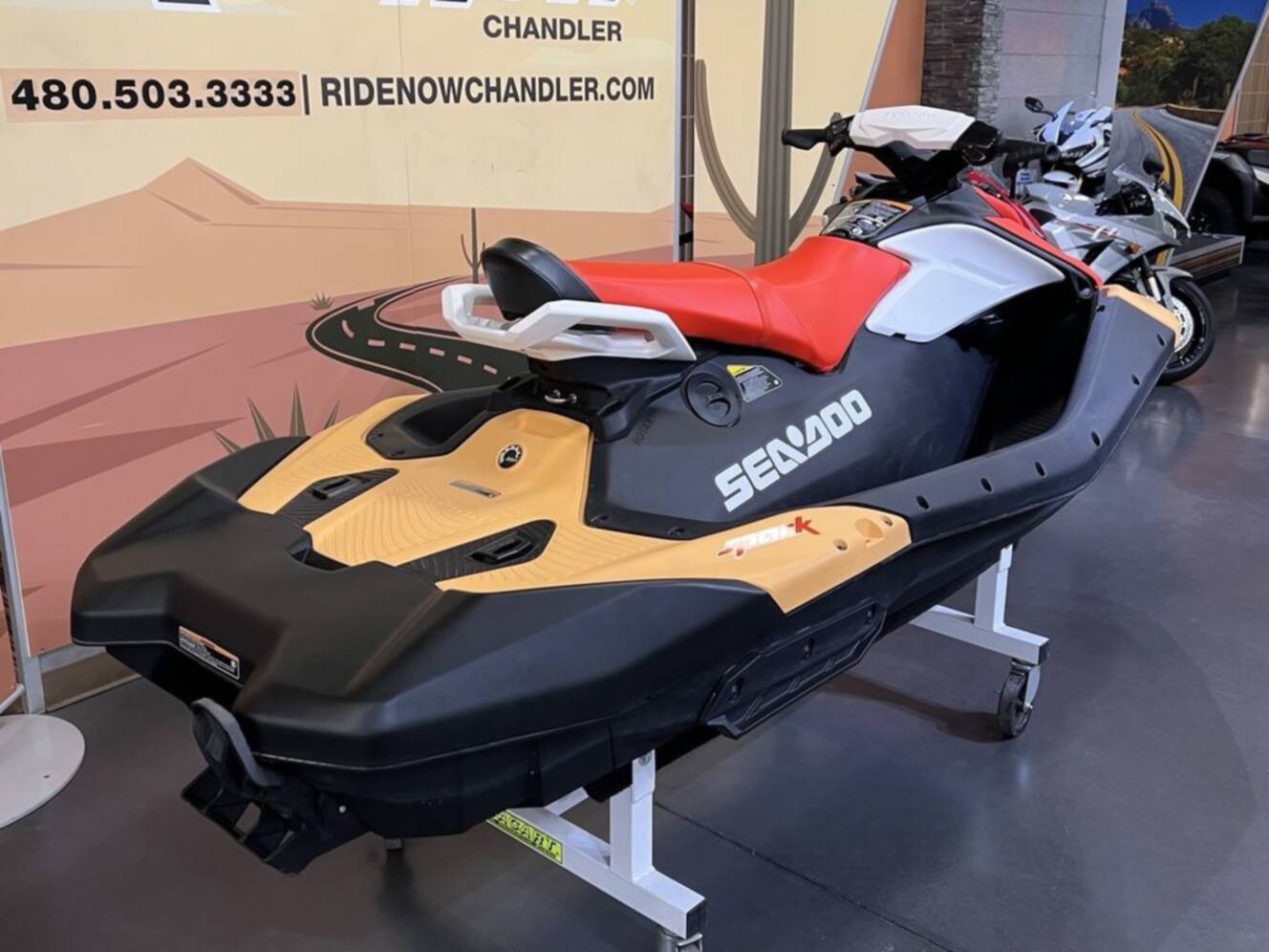 A photo of this 2026 Sea-Doo Spark for 3 Rotax 900 ACE - 90 CONV with IBR