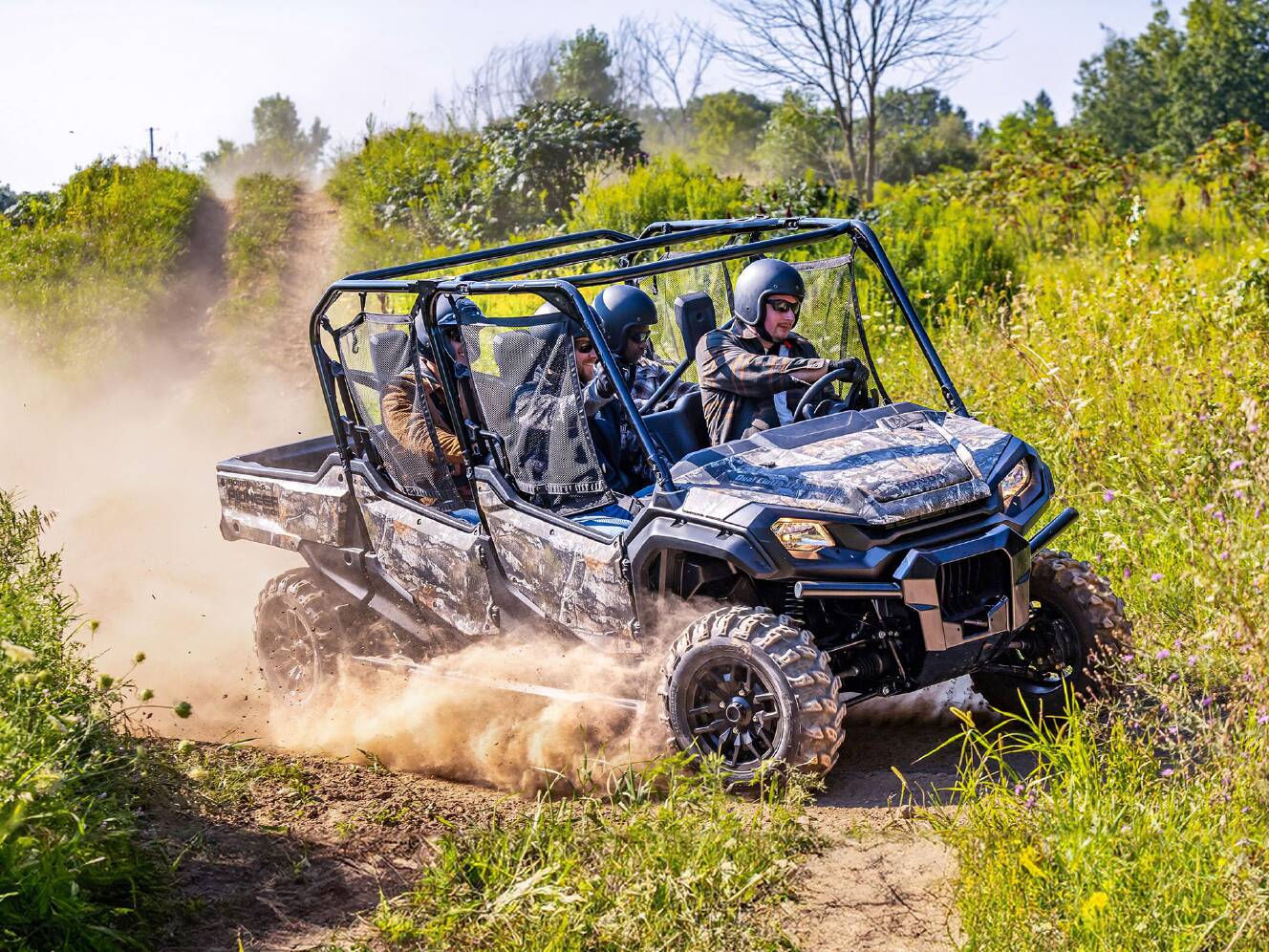 A photo of this 2025 Honda Pioneer 1000-6 Deluxe Crew