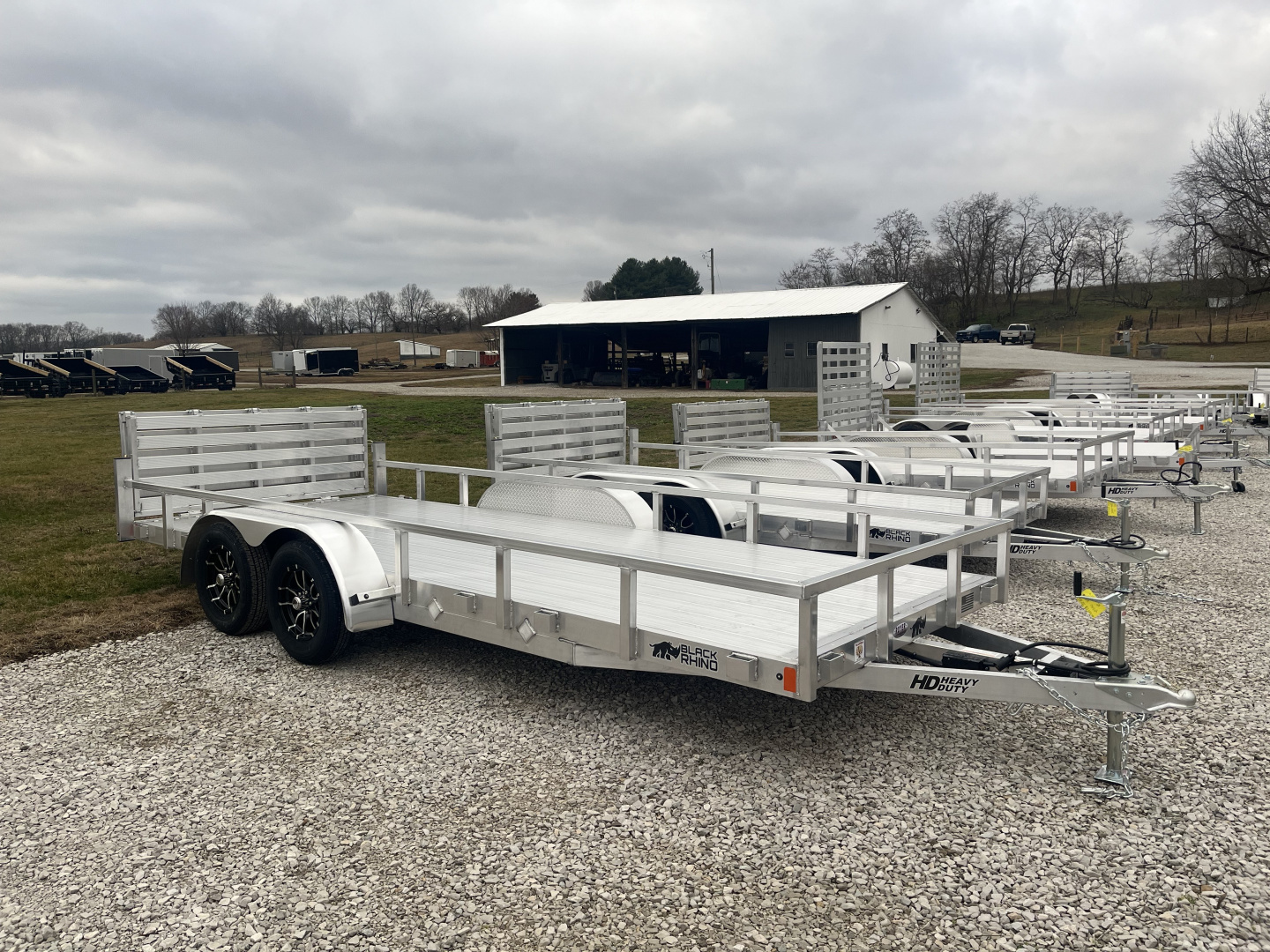 2026 Black Rhino 7K 7'x18' Tandem Axle w/ Bifold Gate Aluminum in Clinton, IN