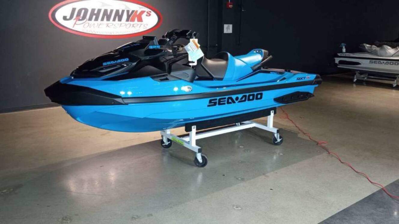 A photo of this 2026 Sea-Doo RXT-X 325 Gulfstream Blue Premium