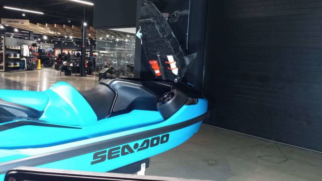 A photo of this 2026 Sea-Doo RXT-X 325 Gulfstream Blue Premium