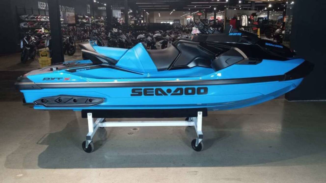 A photo of this 2026 Sea-Doo RXT-X 325 Gulfstream Blue Premium