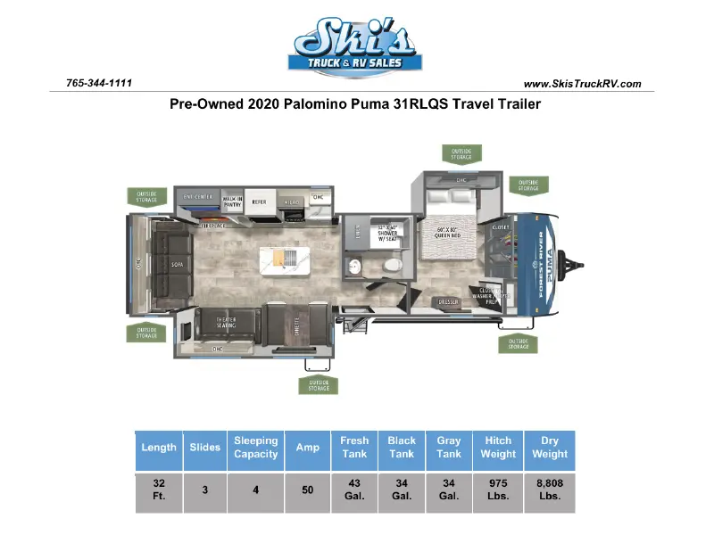 2020 Forest River Palomino Puma 31RLQS