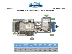 2020 Forest River Palomino Puma 31RLQS