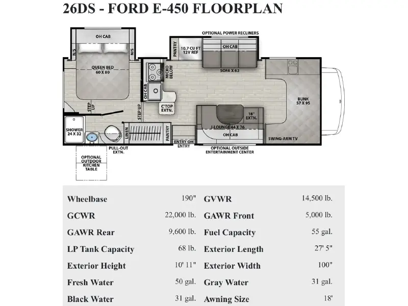2018 COACHMEN FREELANDER 26DS
