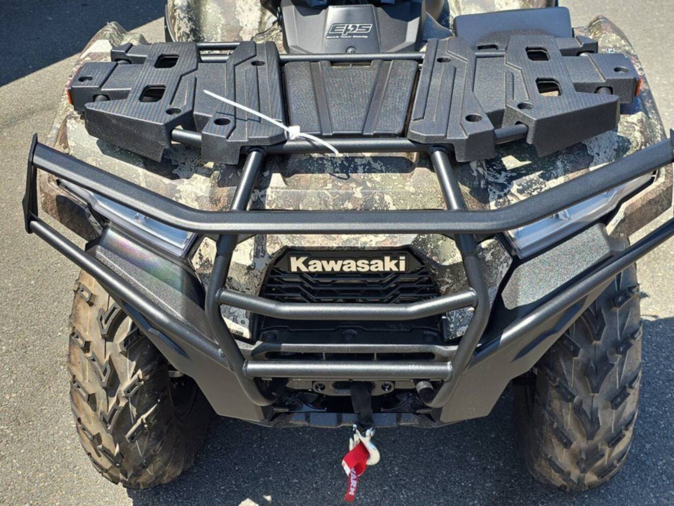 A photo of this 2026 Kawasaki Brute Force® 750 SE EPS Camo