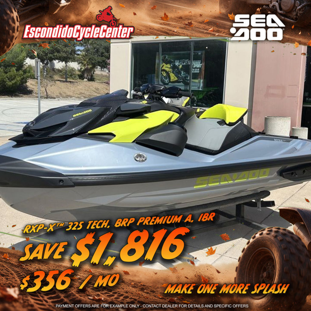 2025 Sea-Doo RXP-X 325 Tech, BRP Premium A, iBR Ice Metal / Manta in escondido CA