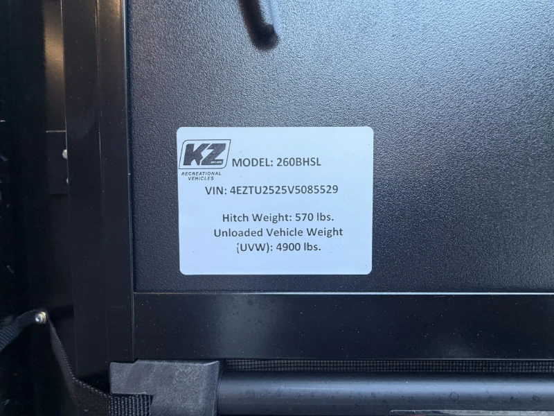 2027 KZ RV Sportsmen Select 260BHSL