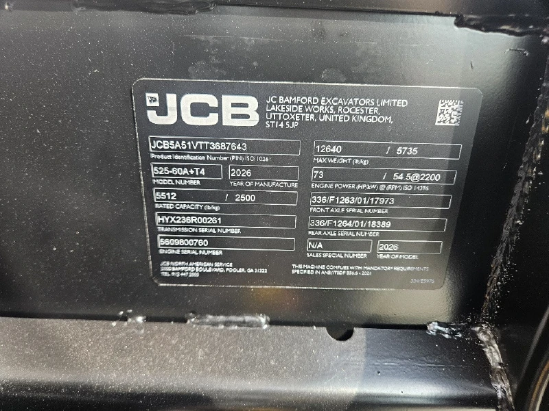 2026 JCB 525-60 Agri