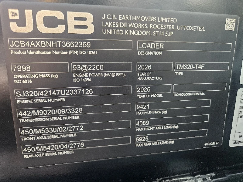 2026 JCB TM320 Agri