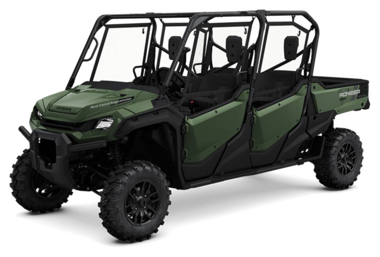 A photo of this 2025 Honda Pioneer 1000-6 Deluxe Crew
