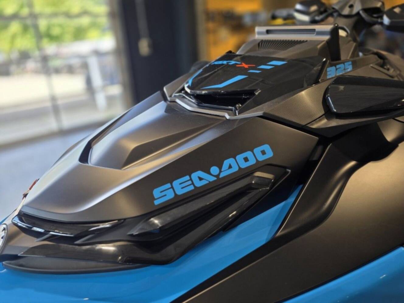 A photo of this 2026 Sea-Doo RXT-X 325 Gulfstream Blue Premium