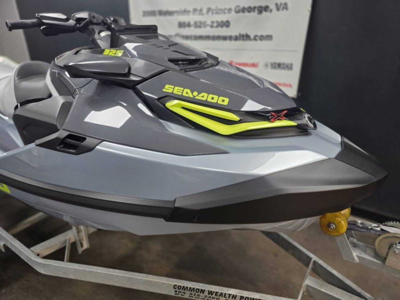 A photo of this 2026 Sea-Doo RXT-X 325 Ice Metal Manta Green