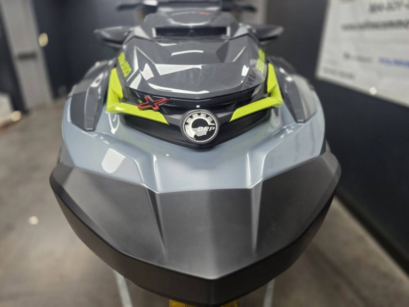 A photo of this 2026 Sea-Doo RXT-X 325 Ice Metal Manta Green