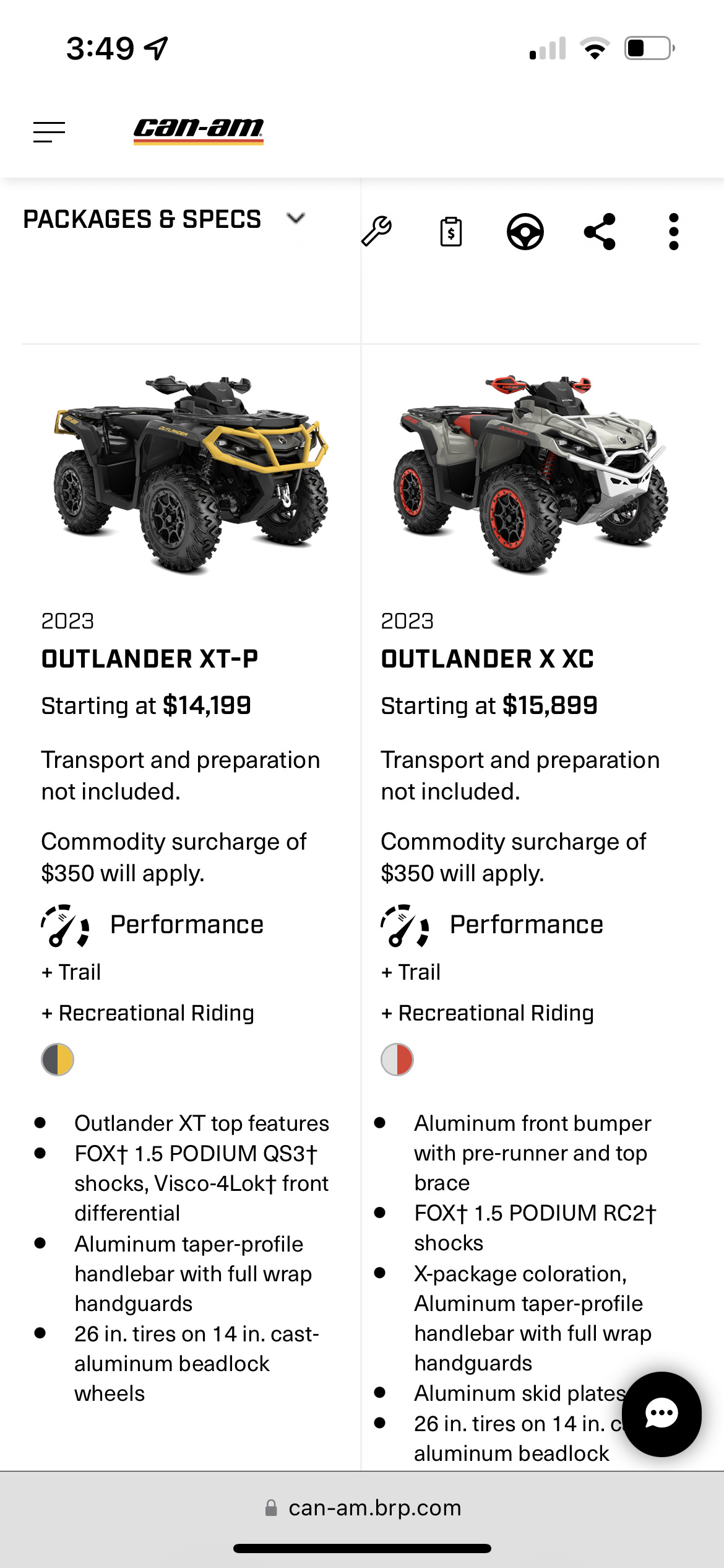 2022 Can-Am OUTLANDER XT-P 850 Other ATV