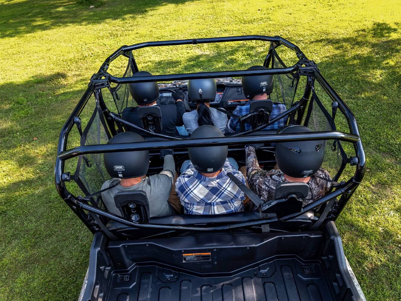 A photo of this 2025 Honda Pioneer 1000-6 Deluxe Crew
