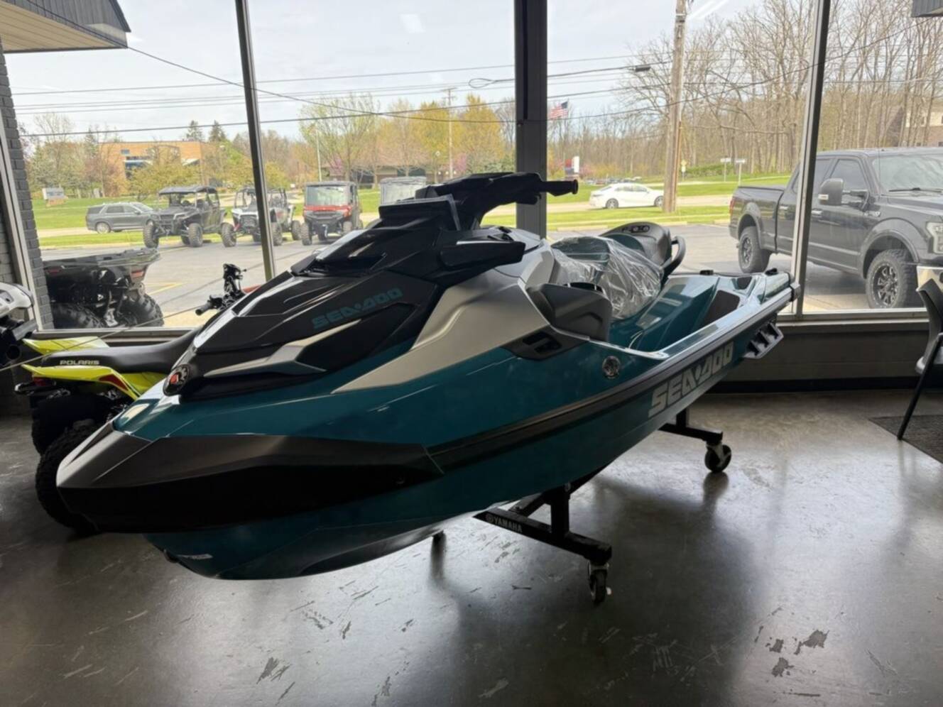 A photo of this 2026 Sea-Doo GTX Limited 325 Teal Metallic