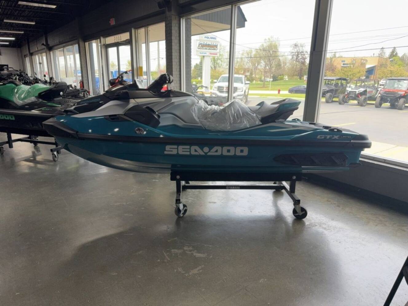 A photo of this 2026 Sea-Doo GTX Limited 325 Teal Metallic