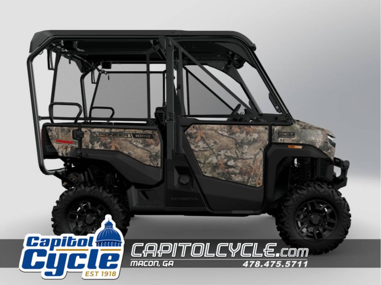 A photo of this 2026 Honda® Pioneer 1000-5 Deluxe TrueTimber Atera Camo