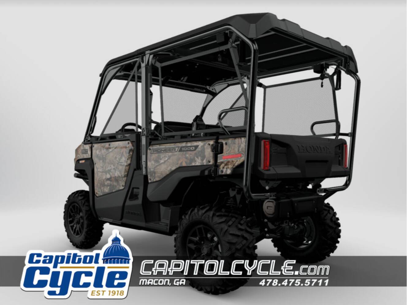A photo of this 2026 Honda® Pioneer 1000-5 Deluxe TrueTimber Atera Camo
