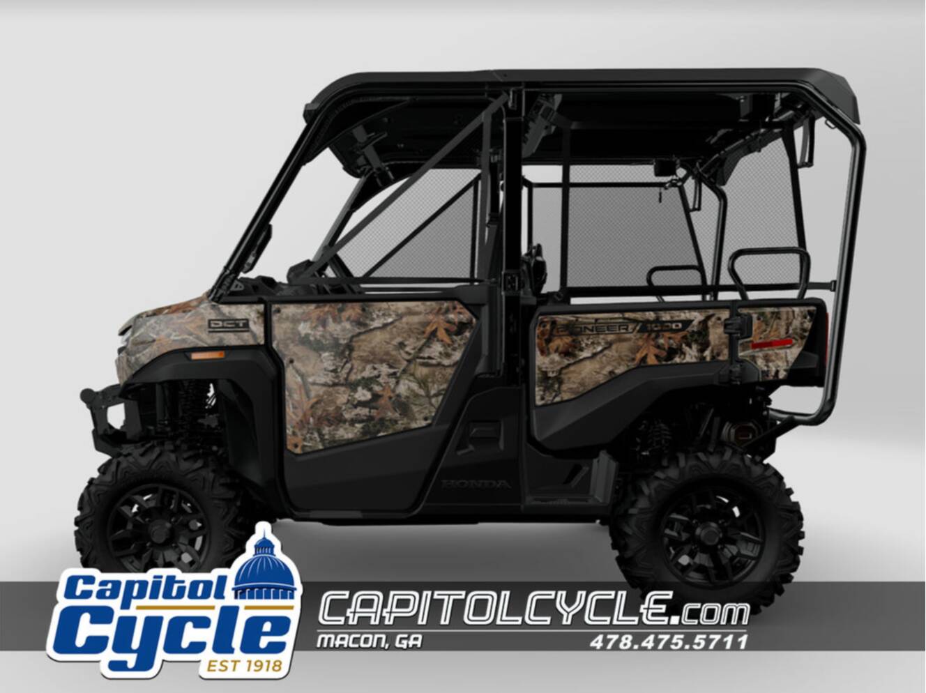 A photo of this 2026 Honda® Pioneer 1000-5 Deluxe TrueTimber Atera Camo