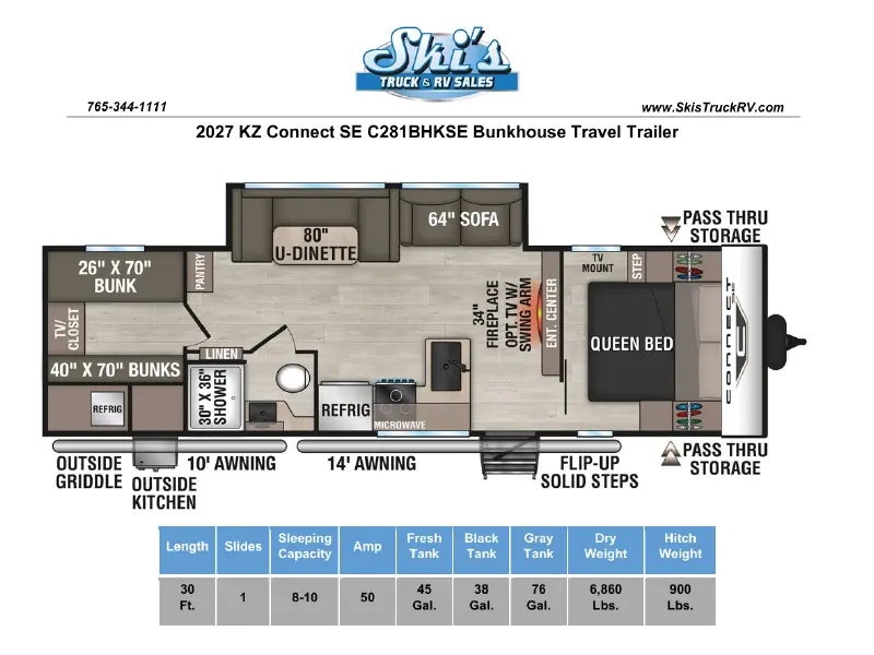 2027 KZ RV Connect SE C281BHKSE