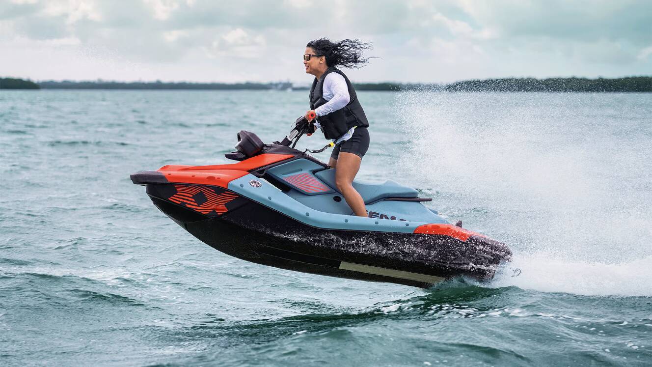 A photo of this 2027 Sea-Doo Spark X Trixx for 1 110 hp iBR, iDF and Audio in opt