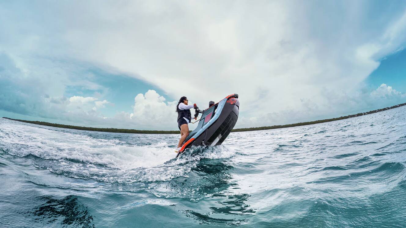 A photo of this 2027 Sea-Doo Spark X Trixx for 1 110 hp iBR, iDF and Audio in opt