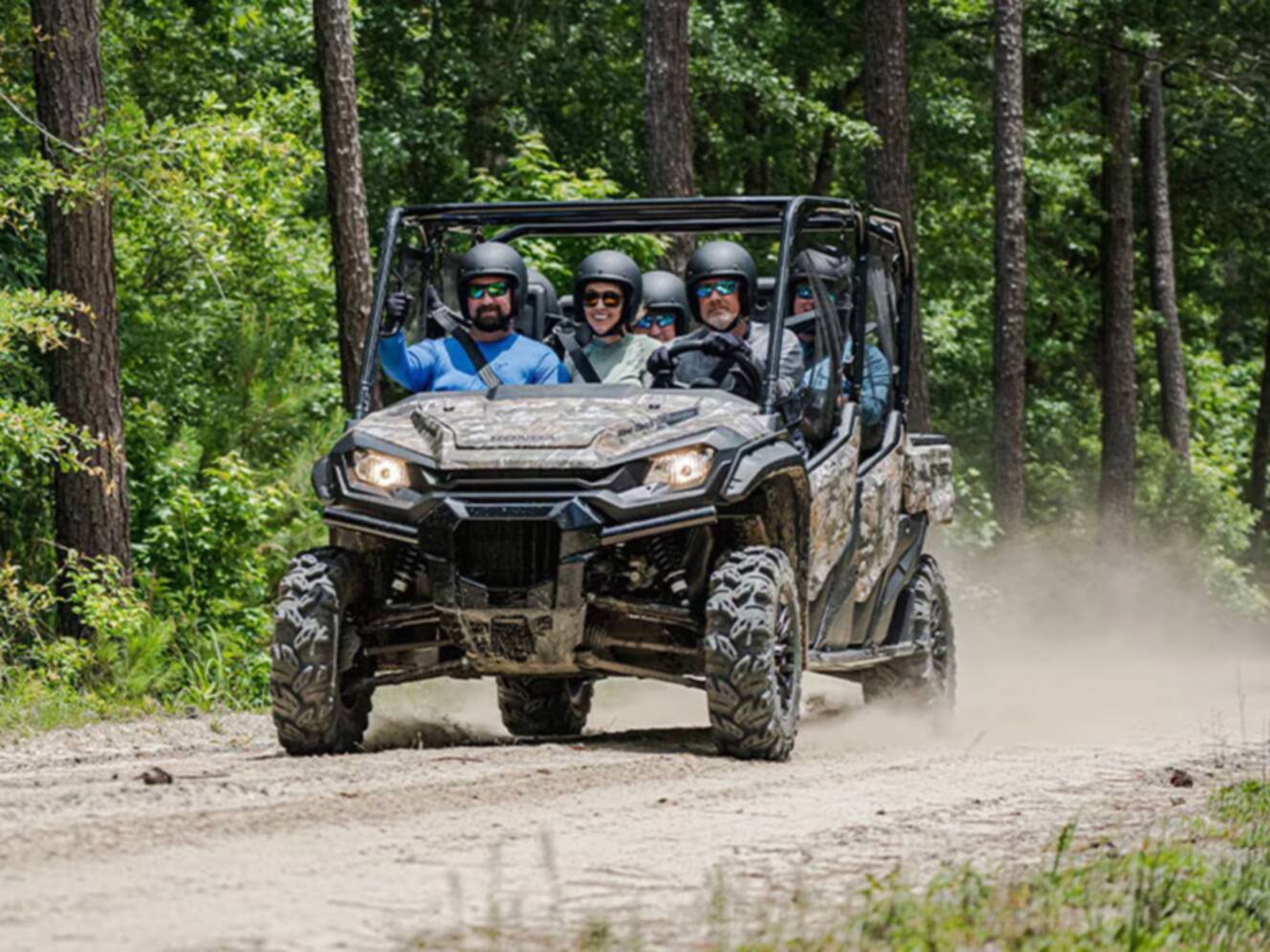 A photo of this 2025 Honda Pioneer 1000-6 Deluxe Crew