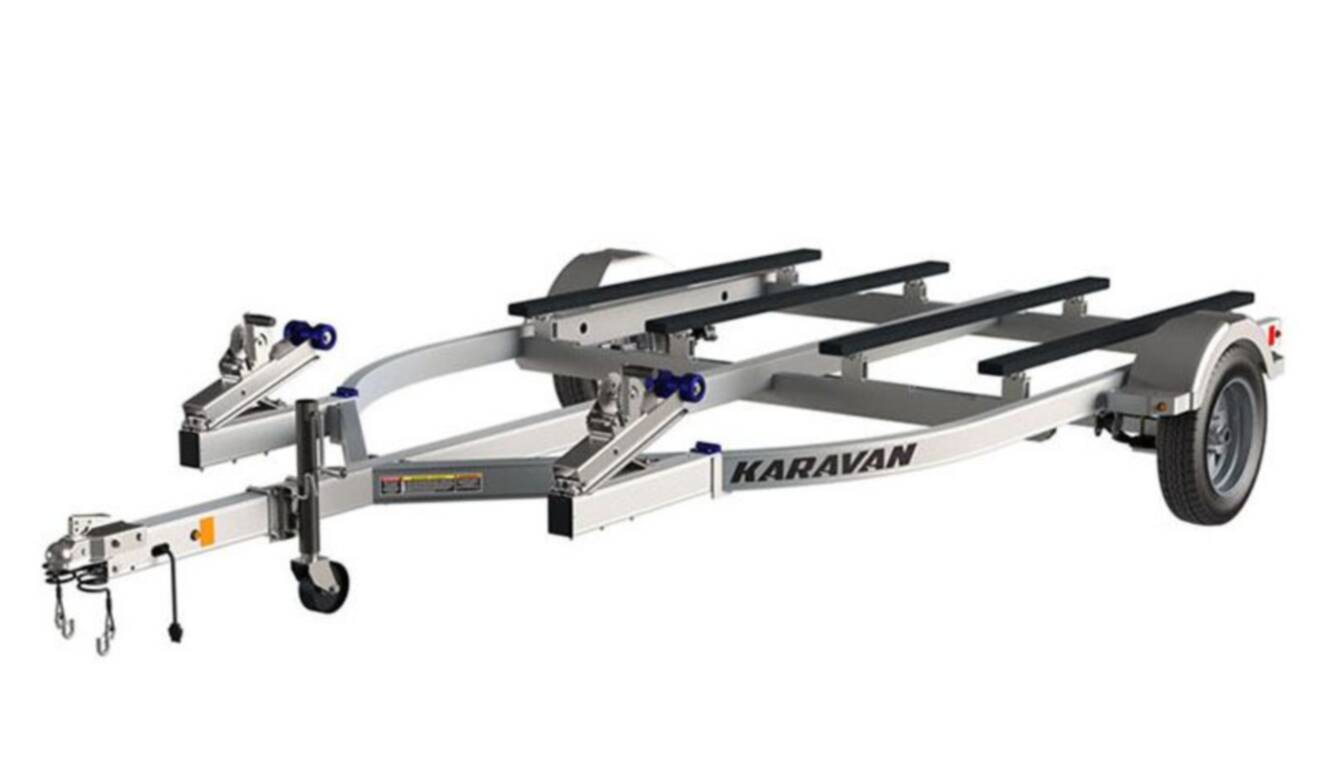 A photo of this 2023 Karavan Trailers Double Watercraft Aluminum with Step Fender