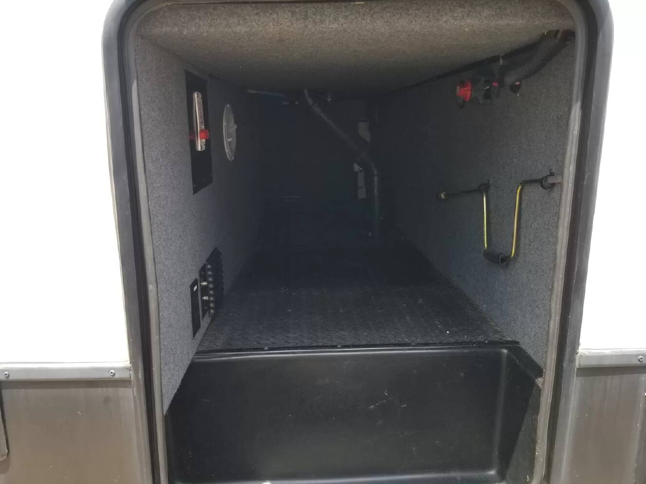 A photo of this 2021 Heartland Fuel 362 Toy Hauler
