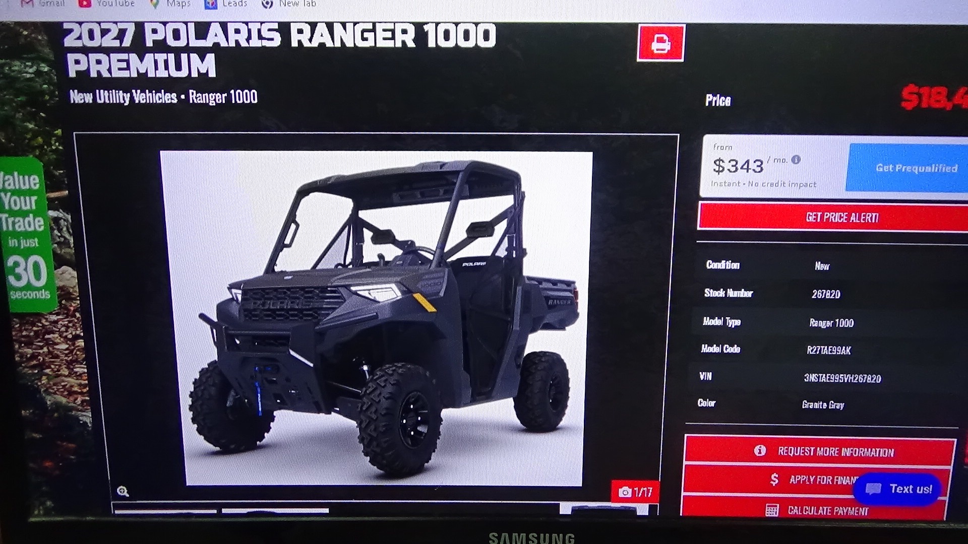 2027 Polaris Ranger 1000 Premium in bennington VT
