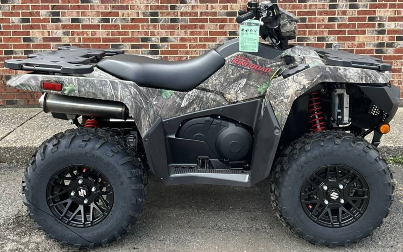 A photo of this 2026 Suzuki KingQuad 500AXi Power Steering SE Camo