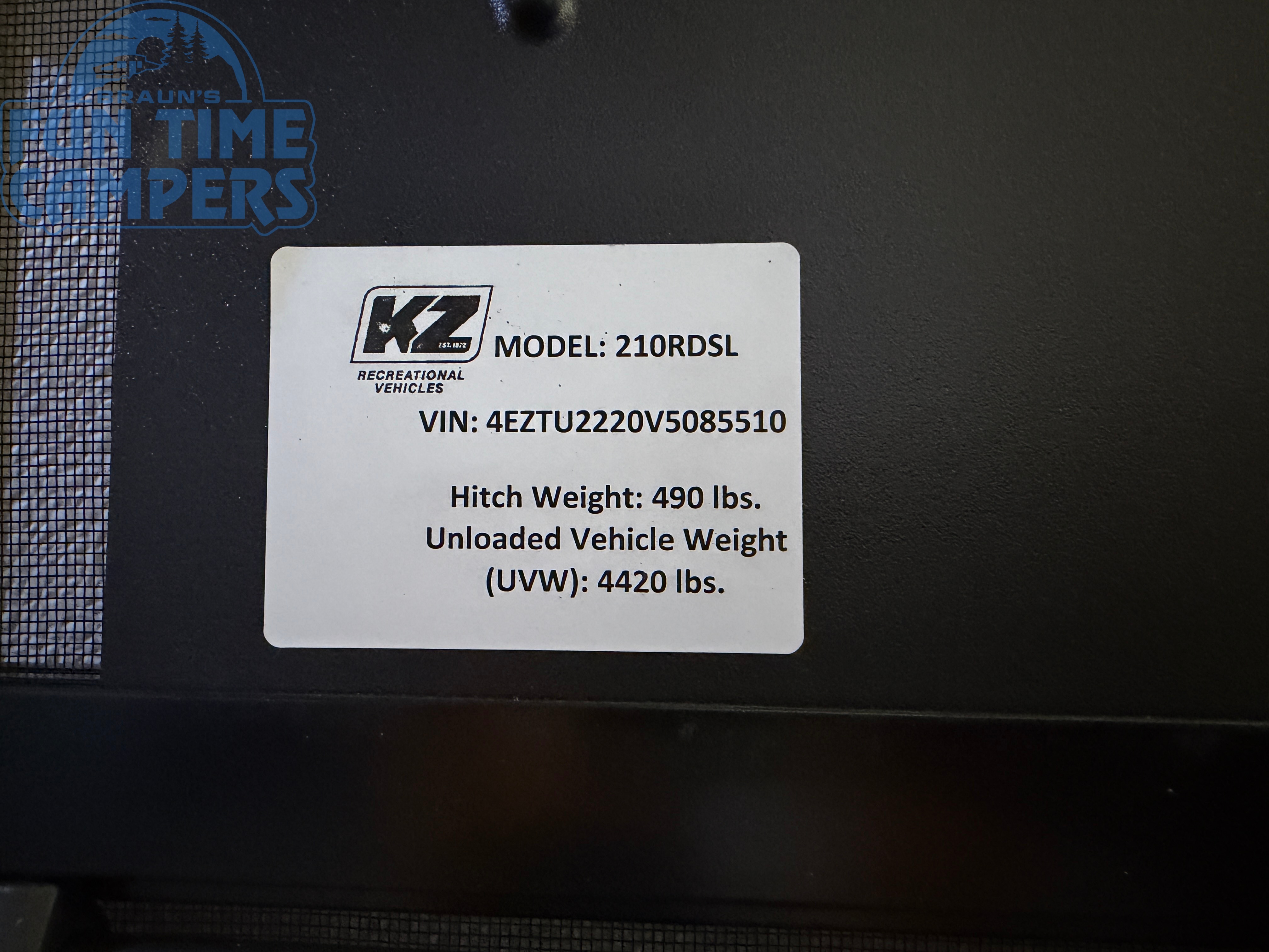 New 2027 K-Z Sportsmen Select 210RDSL For Sale in Indianapolis, IN